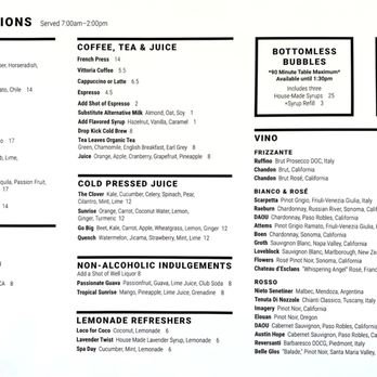 Provisional Kitchen - Drink menu as of May 2023. - Breakfast & Brunch Near Me - San Diego, California