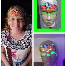Petal Drops - Black Light Design in concept and also on a young girl. Taken 10-31-22 in Gig Harbor, WA.