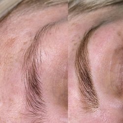 Before and after 'brow and tint'