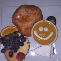 Liberty Oak Restaurant & Bar - Continental lunch-croissant, sweet potato soup, brie, and fruit