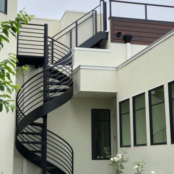 Fab Worx - Spiral Stair to roof w/ cable rail @ the top. - Metal Fabricators Near Me - Santa Rosa, California Fab Worx - Spiral Stair to roof w/ cable rail @ the top. - Metal Fabricators Near Me - Santa Rosa, California
