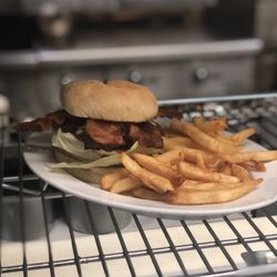 The Montague - Blue cheese bacon burger!
