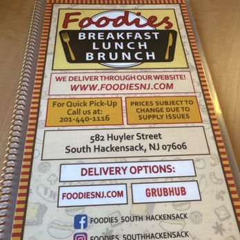 Foodies - Menu cover - Waffles Near Me - South Hackensack, New Jersey