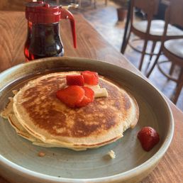 Pancake with fresh strawberries