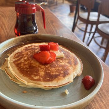 Penelope's Cafe - Pancake with fresh strawberries - Mexican Near Me - Austin, Texas