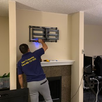 Smart Tv Mounting - Centered the TV Mount and leveled it for best view. - Home Theatre Installation Near Me