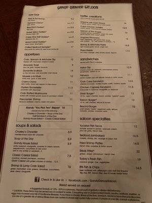 Menu photo 3 Gandy Dancer Saloon Pittsburgh, PA