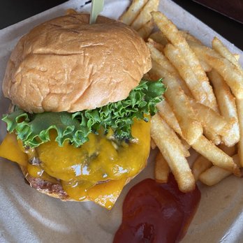 Elements Lounge - Elements Burger with fries - Lounges Near Me - East Elmhurst, New York