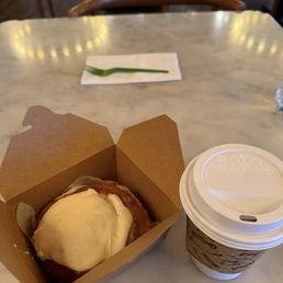 Cinnamon roll & latte