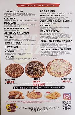 Menu photo 2 5Star Pizza Visalia, CA Menu photo 2 5Star Pizza Visalia, CA