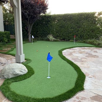 Preferred Turf - After: complete transformation of our dirt area to a beautiful putting green! - Artificial Turf Near Me Preferred Turf - After: complete transformation of our dirt area to a beautiful putting green! - Artificial Turf Near Me