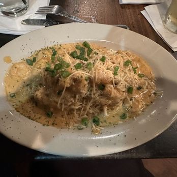 Bistro Byronz - Cajun shrimp and eggplant pasta - Wine Bars Near Me - Mandeville, Louisiana