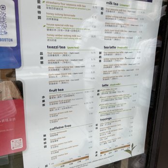 Teazzi - menu | insta: @charxeats - Bubble Tea Near Me - Boston, Massachusetts