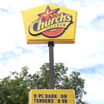 Church's Chicken - a sign for a restaurant - Chicken Wings Near Me - Ruleville, Mississippi