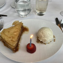 Baklava with vanilla ice cream Baklava with vanilla ice cream