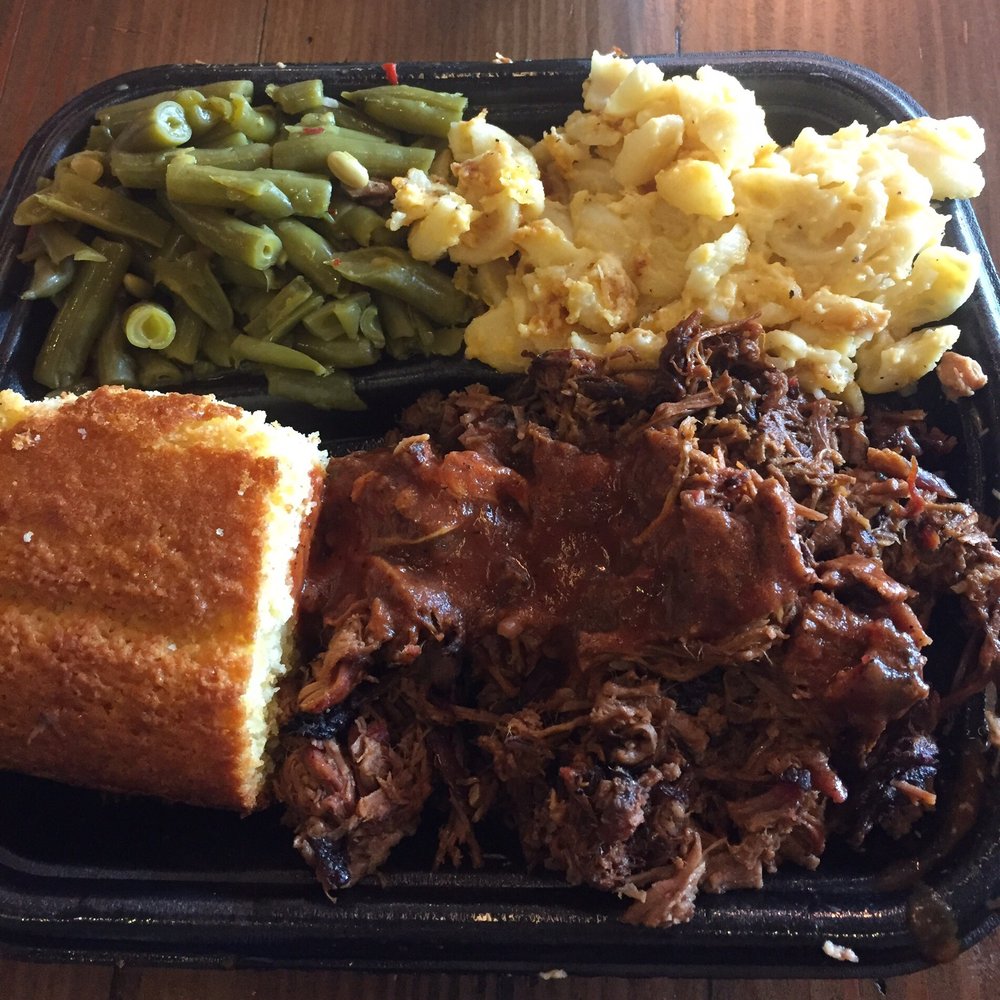 Willards Real Pit BBQ - Burnt ends with Mac & Cheese, Green Beans, Cornbread. - Barbeque Near Me - Reston, Virginia Willards Real Pit BBQ - Burnt ends with Mac & Cheese, Green Beans, Cornbread. - Barbeque Near Me - Reston, Virginia