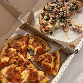 Rosa's Pizza - Small Our Famous Deluxe Pizza and small pepperoni pizza. - Pizza Near Me - Broadview Heights, Ohio