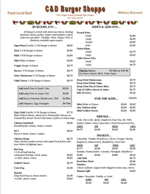 Menu photo 8 C & D Burger Shoppe Klamath Falls, OR Menu photo 8 C & D Burger Shoppe Klamath Falls, OR