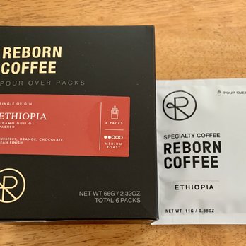 Reborn Coffee - ETHIOPIA pour over packs - Coffee & Tea Near Me - Brea, California Reborn Coffee - ETHIOPIA pour over packs - Coffee & Tea Near Me - Brea, California