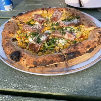 Harbor Table - Spicy corn pizza with local coppa - summer in a pie! - Beer Bar Near Me - Southwest Harbor, Maine Harbor Table - Spicy corn pizza with local coppa - summer in a pie! - Beer Bar Near Me - Southwest Harbor, Maine