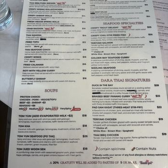 Dara Thai - Menu Page 1 - Thai Near Me - Belmont, California