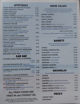 Menu photo 2 Cracked Conch Cafe Marathon, FL