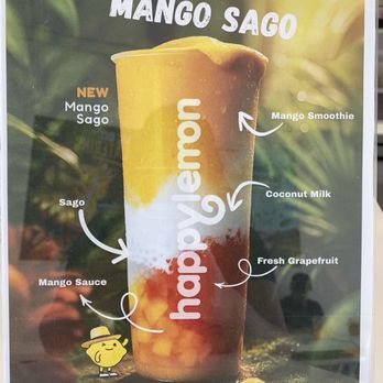 Happy Lemon - Mango Sago is so yummy!!!! - Bubble Tea Near Me - Norco, California