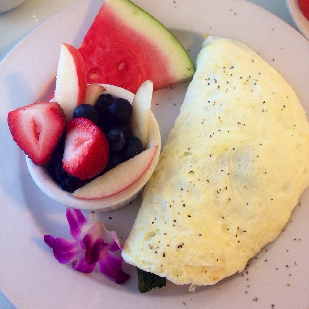 The Breakfast Cottage - Delicious and healthy! Fluffy egg white omelette with fresh spinach & tomato. Fruit was fresh & perfect. Love! - Breakfast & Brunch Near Me - Nokomis, Florida The Breakfast Cottage - Delicious and healthy! Fluffy egg white omelette with fresh spinach & tomato. Fruit was fresh & perfect. Love! - Breakfast & Brunch Near Me - Nokomis, Florida