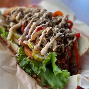 Murphy's Cafe 126 - The Deluxe Cheesesteak, Comes with Lettuce, tomatoes, Pickles, Onions, Sweet Peppers, Mushrooms, Provolone Cheese and Murphy's Seasoned Mayo - Cheesesteaks Near Me - Salt Lake City, Utah Murphy's Cafe 126 - The Deluxe Cheesesteak, Comes with Lettuce, tomatoes, Pickles, Onions, Sweet Peppers, Mushrooms, Provolone Cheese and Murphy's Seasoned Mayo - Cheesesteaks Near Me - Salt Lake City, Utah