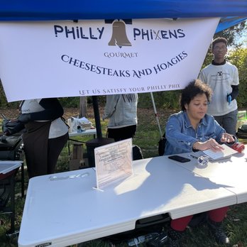 Philly Phixens - Setup in front of neighborhood for pop up fair - Cheesesteaks Near Me Philly Phixens - Setup in front of neighborhood for pop up fair - Cheesesteaks Near Me