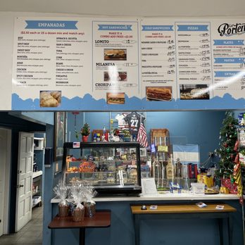 La Porteña - Menu and cashier area - Pizza Near Me - Tustin, California