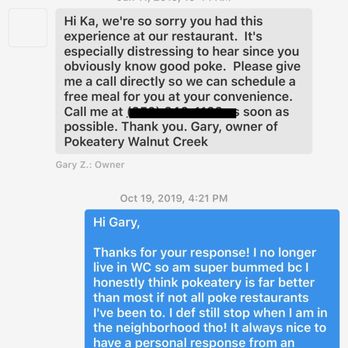 Pokeatery - Response from owner in regards to my other review regarding having poor service. Appreciate the personal response from the owner. - Poke Near Me - Walnut Creek, California