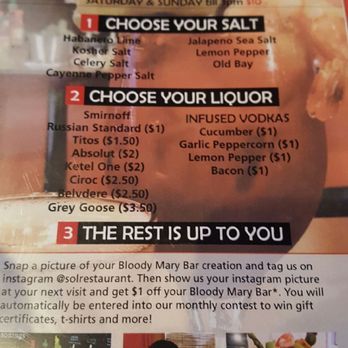 Sol Restaurant - Check this out! Make-your-own Bloody Mary. - Caribbean Near Me - Athens, Ohio Sol Restaurant - Check this out! Make-your-own Bloody Mary. - Caribbean Near Me - Athens, Ohio