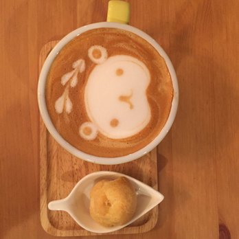 Cafe Maji - Latte + cream puff - Coffee & Tea Near Me - Artesia, California
