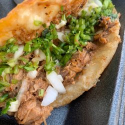 Sabor Mazatleco - Inside the Birria taco. Very moist, flavorful and hit the spot!!