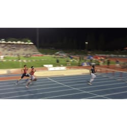 Buchanan High School - Veteran's Stadium - My hurdler, MacLean Conner on his way to a 3rd place finish!