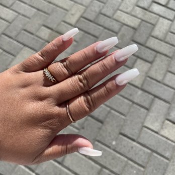 Happiness Nails - White hologram coffin - Nail Salons Near Me - Elk Grove, California Happiness Nails - White hologram coffin - Nail Salons Near Me - Elk Grove, California