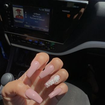 K3 Nails And Spa - new acrylic set with gel polish & acrylic flower - $50 - Nail Salons Near Me - Milpitas, California