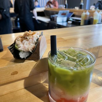 Sugo Hand Roll Bar - Strawberry matcha cocktail, Snow Crab - Sushi Bars Near Me - Seattle, Washington Sugo Hand Roll Bar - Strawberry matcha cocktail, Snow Crab - Sushi Bars Near Me - Seattle, Washington