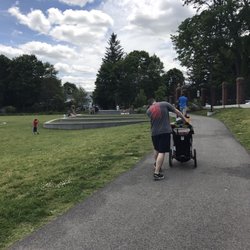 Legion Memorial Park - Paved walkway and built-in concrete seating for sporting event audiences