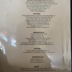 The Pig Bar & Grill - Menu as of September 2022