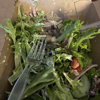 Restoration Pizza - House salad, super fresh!! *this is after we both ate a bunch of - Pizza Near Me - Albuquerque, New Mexico