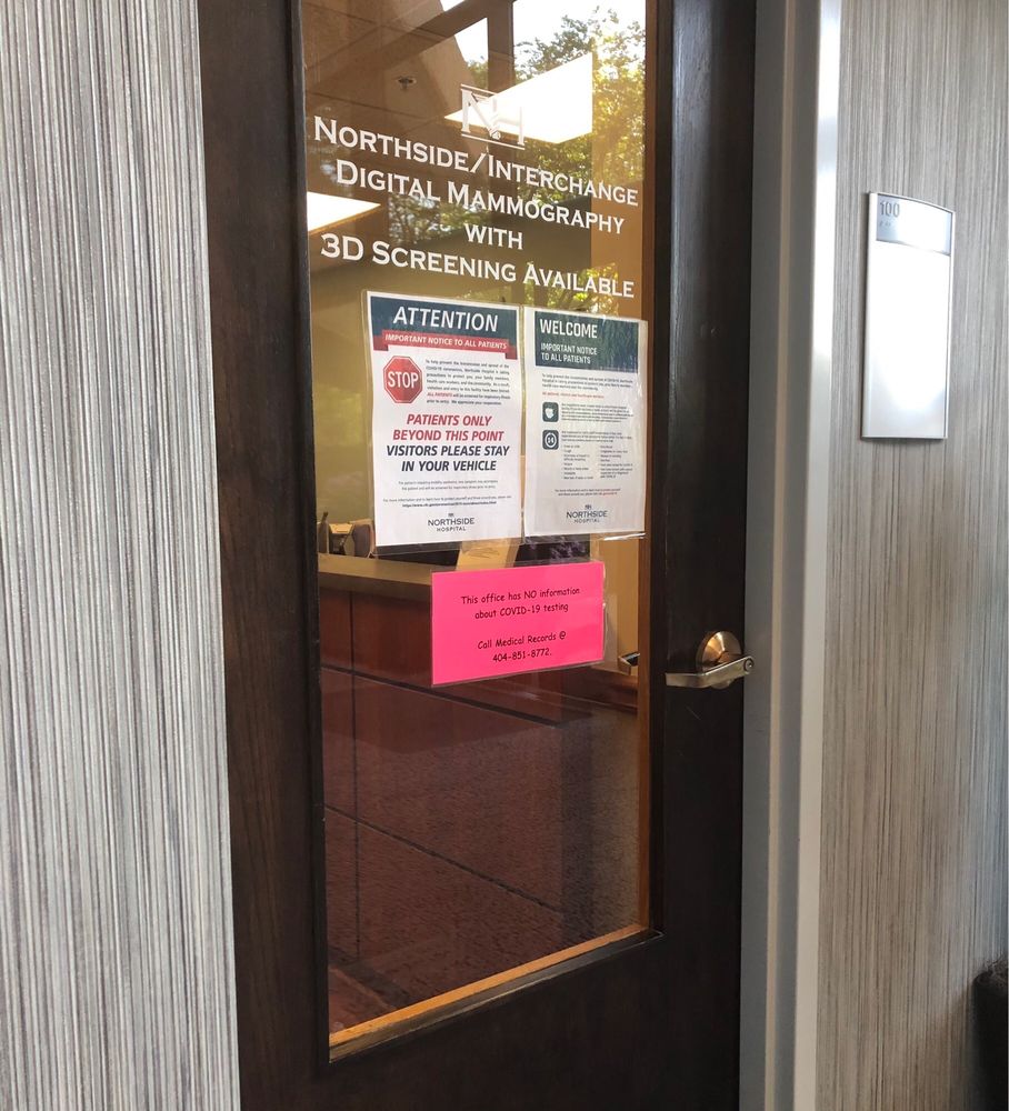 NORTHSIDE INTERCHANGE MAMMOGRAPHY Updated September 2024 5780 Peachtree Dunwoody Rd, Atlanta
