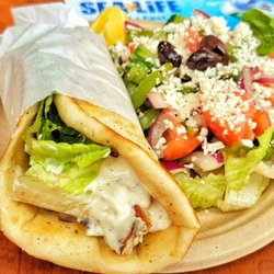 Opa - Chicken gyro with side salad