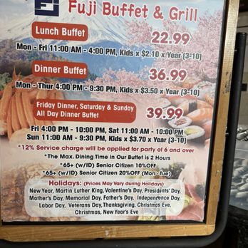 FuJi Buffet & Grill - Menu - Buffets Near Me - Glendale, California FuJi Buffet & Grill - Menu - Buffets Near Me - Glendale, California