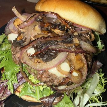 Flaming Grill Cafe - Wagyu Mushroom Swiss Burger - Burgers Near Me - Sacramento, California Flaming Grill Cafe - Wagyu Mushroom Swiss Burger - Burgers Near Me - Sacramento, California
