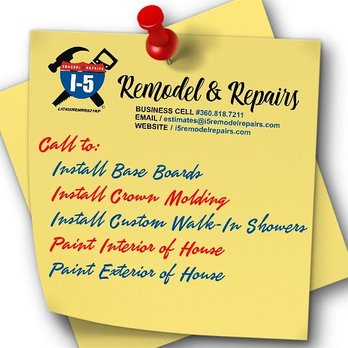I-5 Remodel & Repairs - post it notes - General Contractors Near Me I-5 Remodel & Repairs - post it notes - General Contractors Near Me