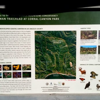 Corral Canyon Park - Signage at Corral Canyon Trailhead - Parks Near Me - Malibu, California Corral Canyon Park - Signage at Corral Canyon Trailhead - Parks Near Me - Malibu, California