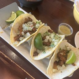 Tacos Pastor. Omg!! So good. Pineapple, jalapeño. Delicious! Tacos Pastor. Omg!! So good. Pineapple, jalapeño. Delicious!