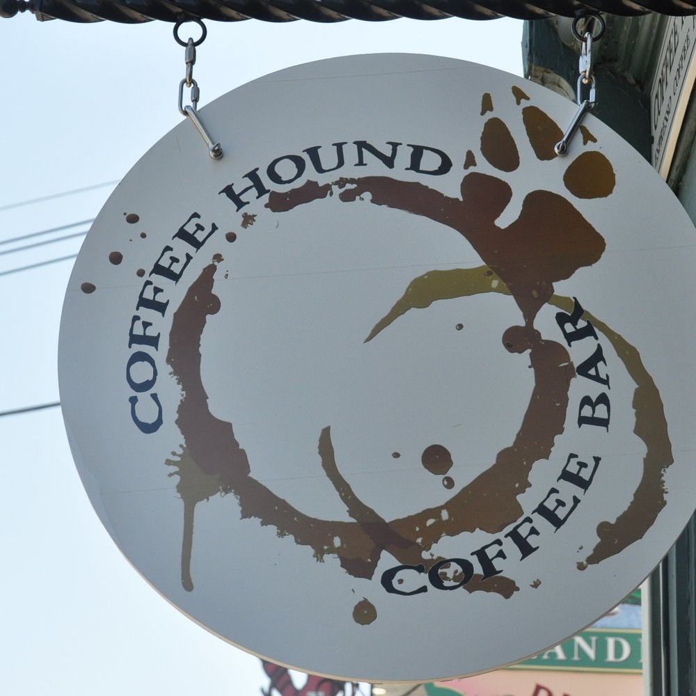 Coffee Hound - Sign over entrance - Coffee & Tea Near Me - Bar Harbor, Maine Coffee Hound - Sign over entrance - Coffee & Tea Near Me - Bar Harbor, Maine